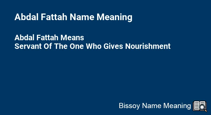 Abdal Fattah Name Meaning